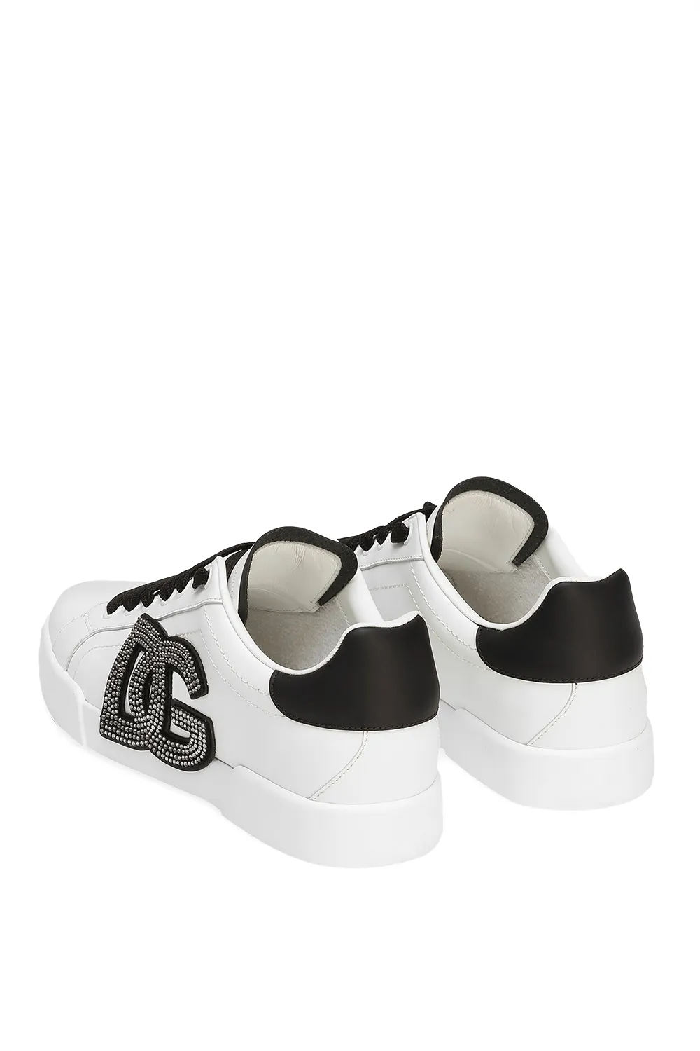 Portofino Rhinestone-Embellished Logo Sneakers