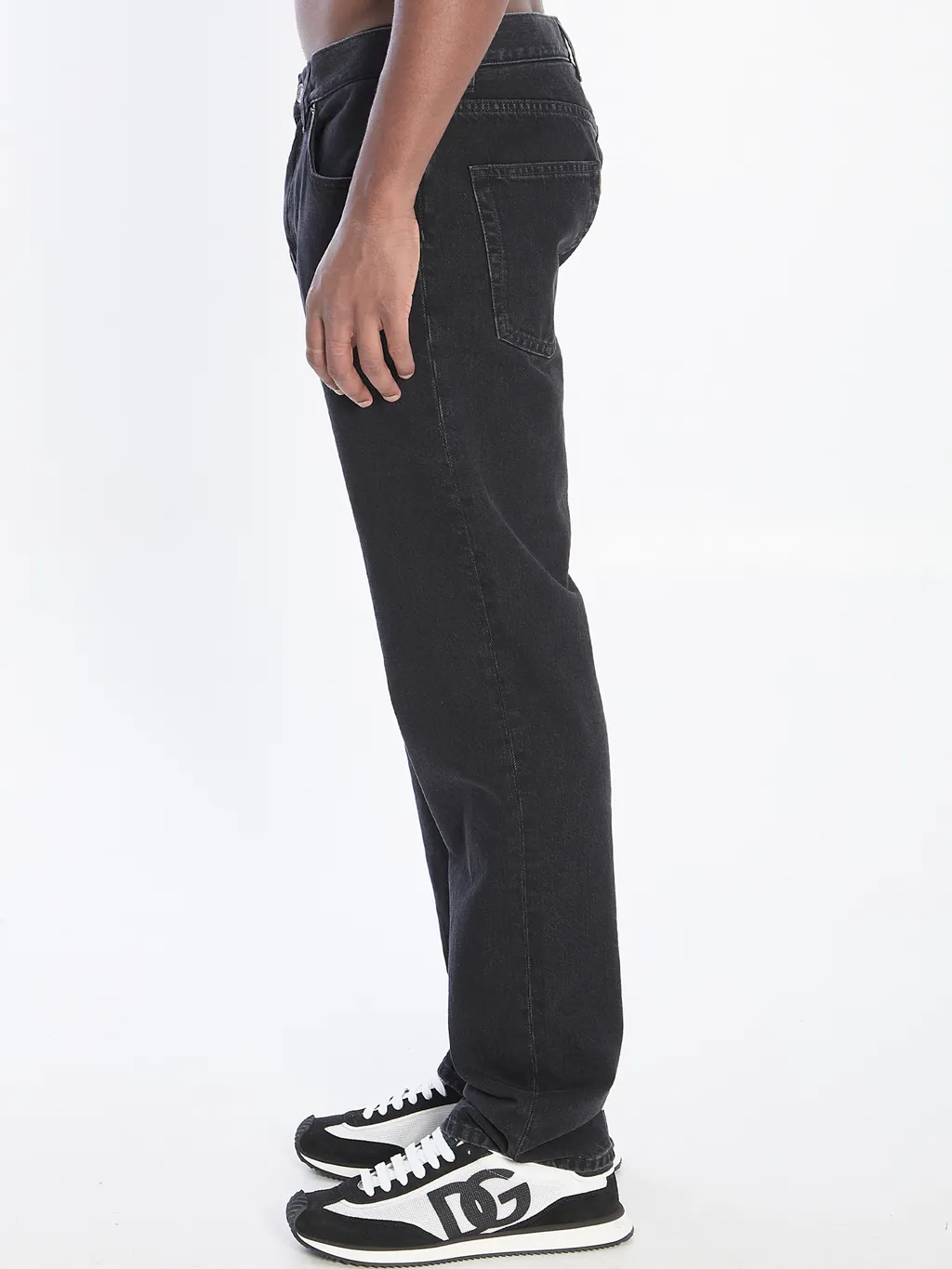 Logo Plaque Cotton Jeans