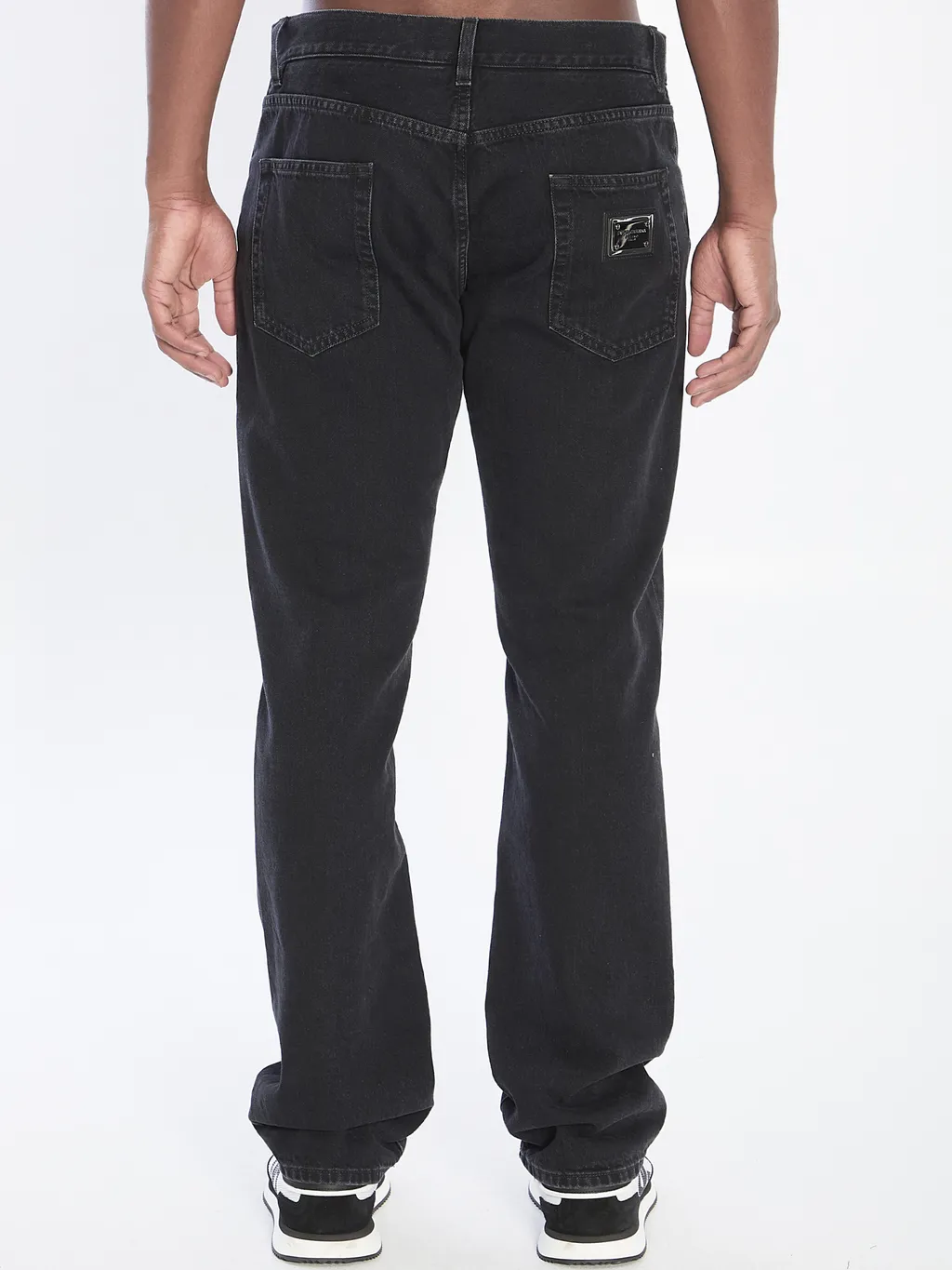 Logo Plaque Cotton Jeans