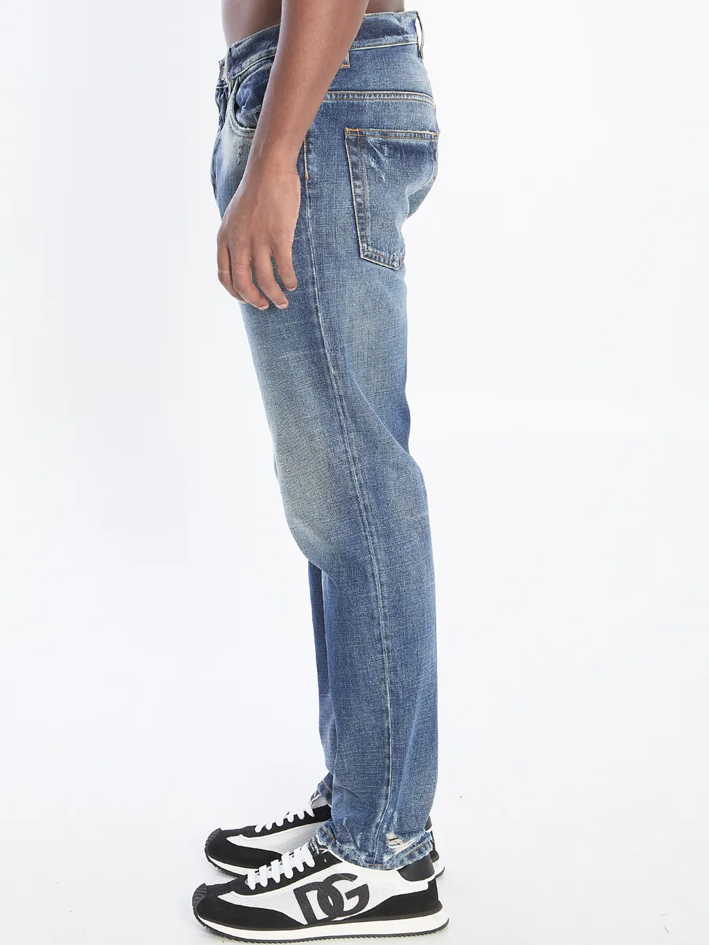 Faded-Effect Logo-Plaque Jeans