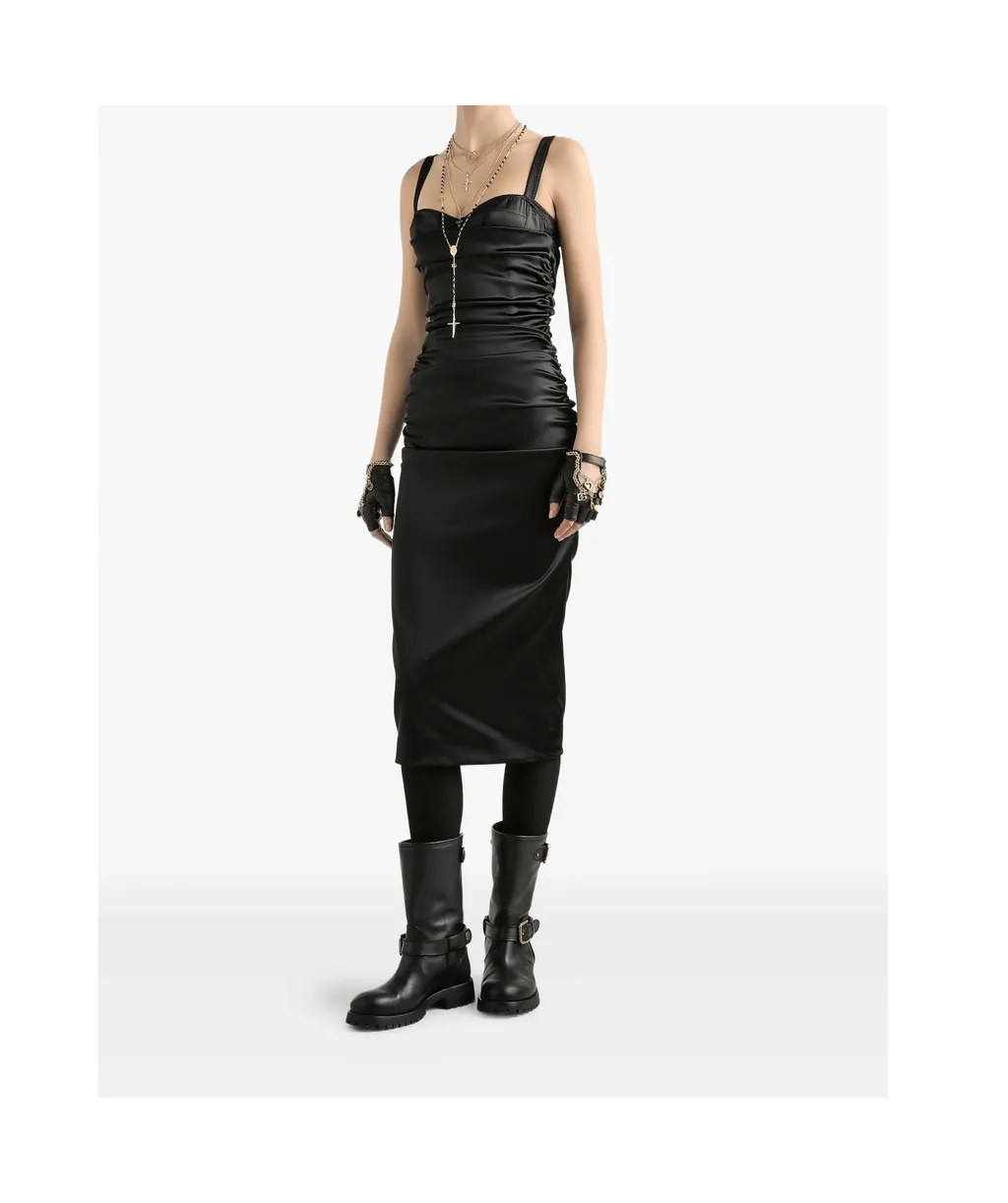 Ruched Satin Dress