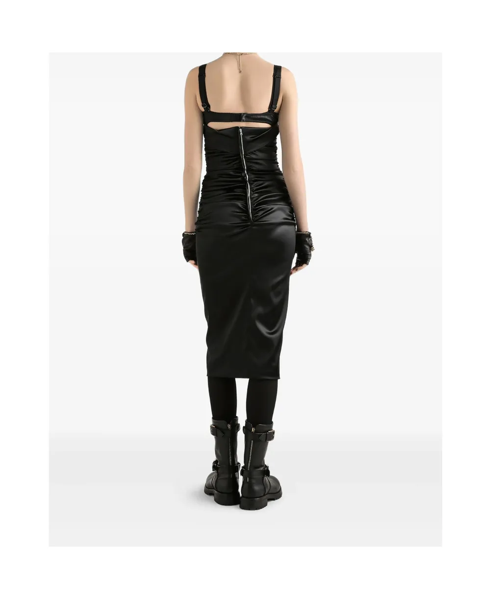 Ruched Satin Dress