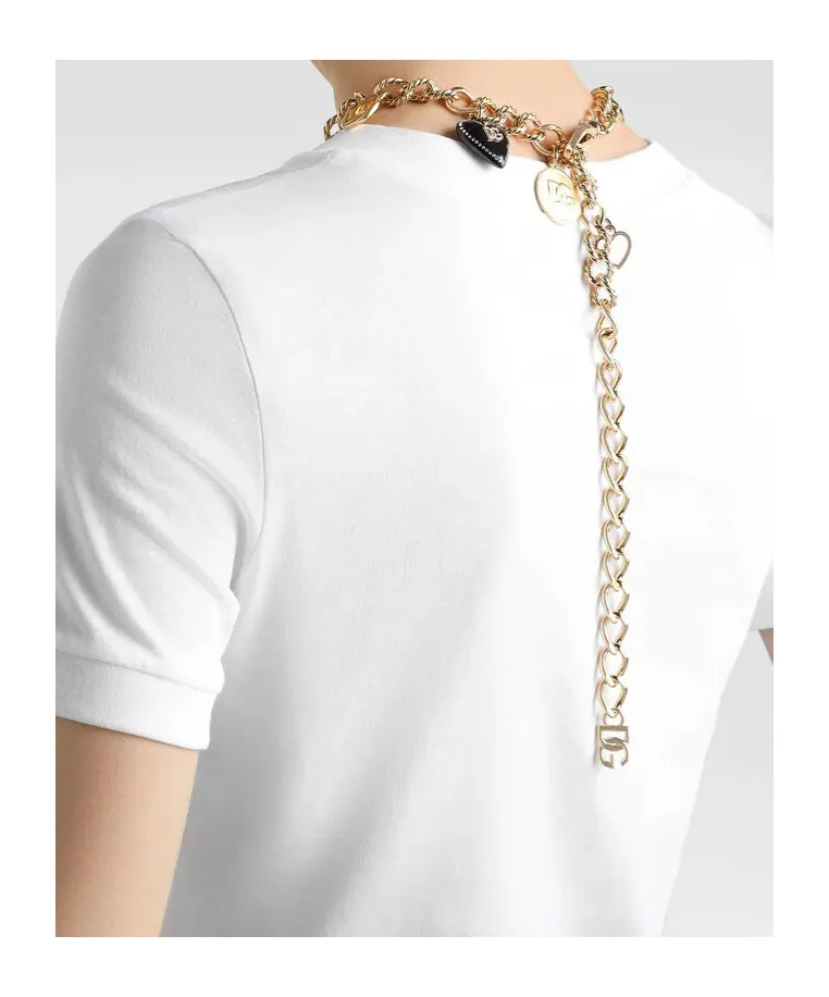 Cross Embellished Crewneck T-Shirt