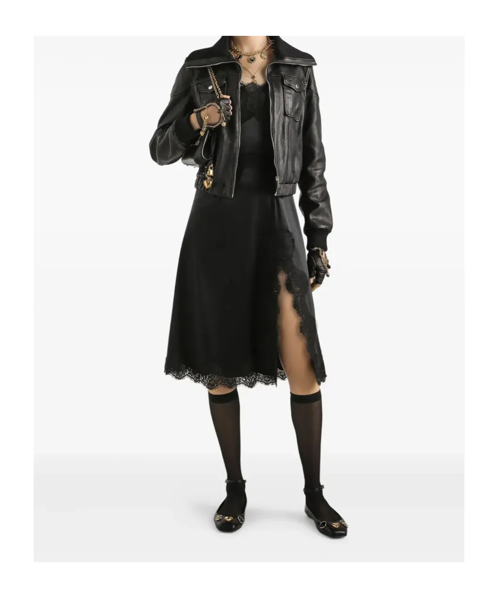 Bomber-Style Leather Jacket