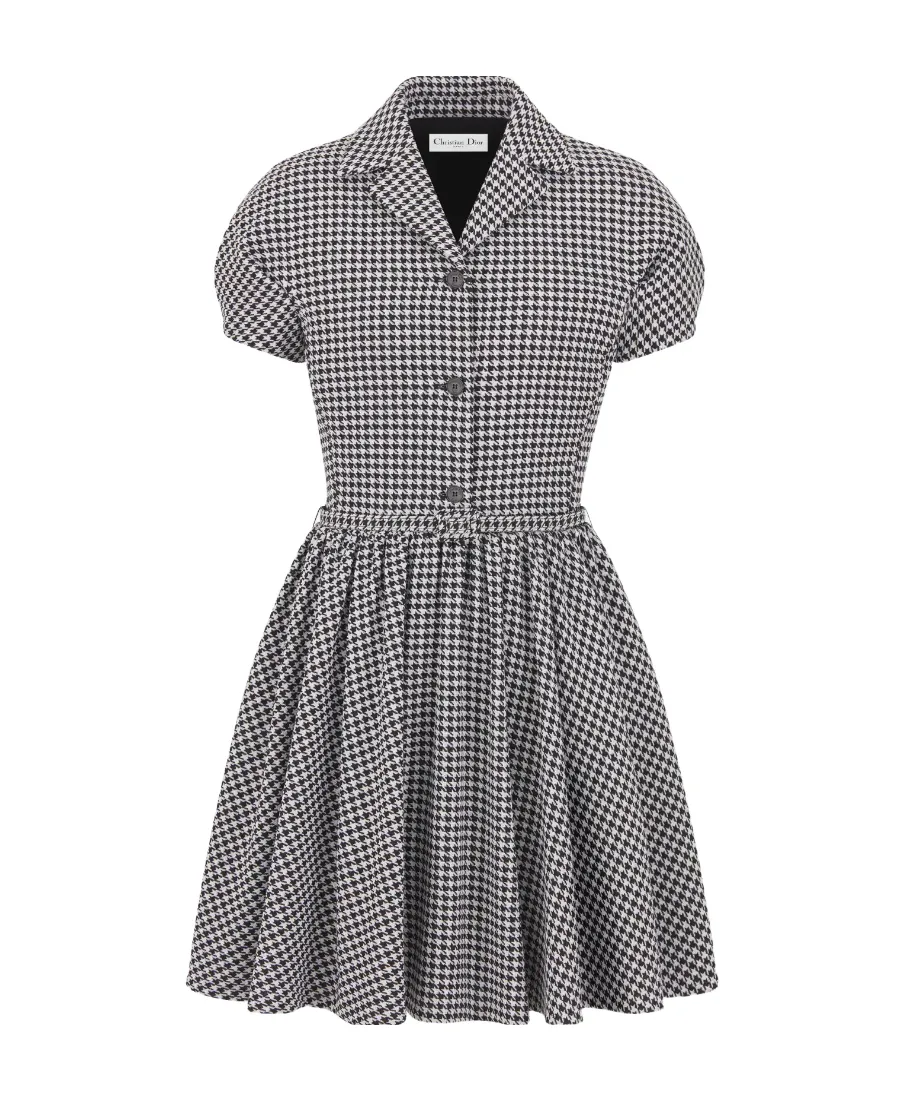 Flared Dress With Puff Sleeves