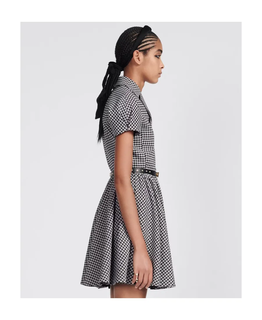 Flared Dress With Puff Sleeves
