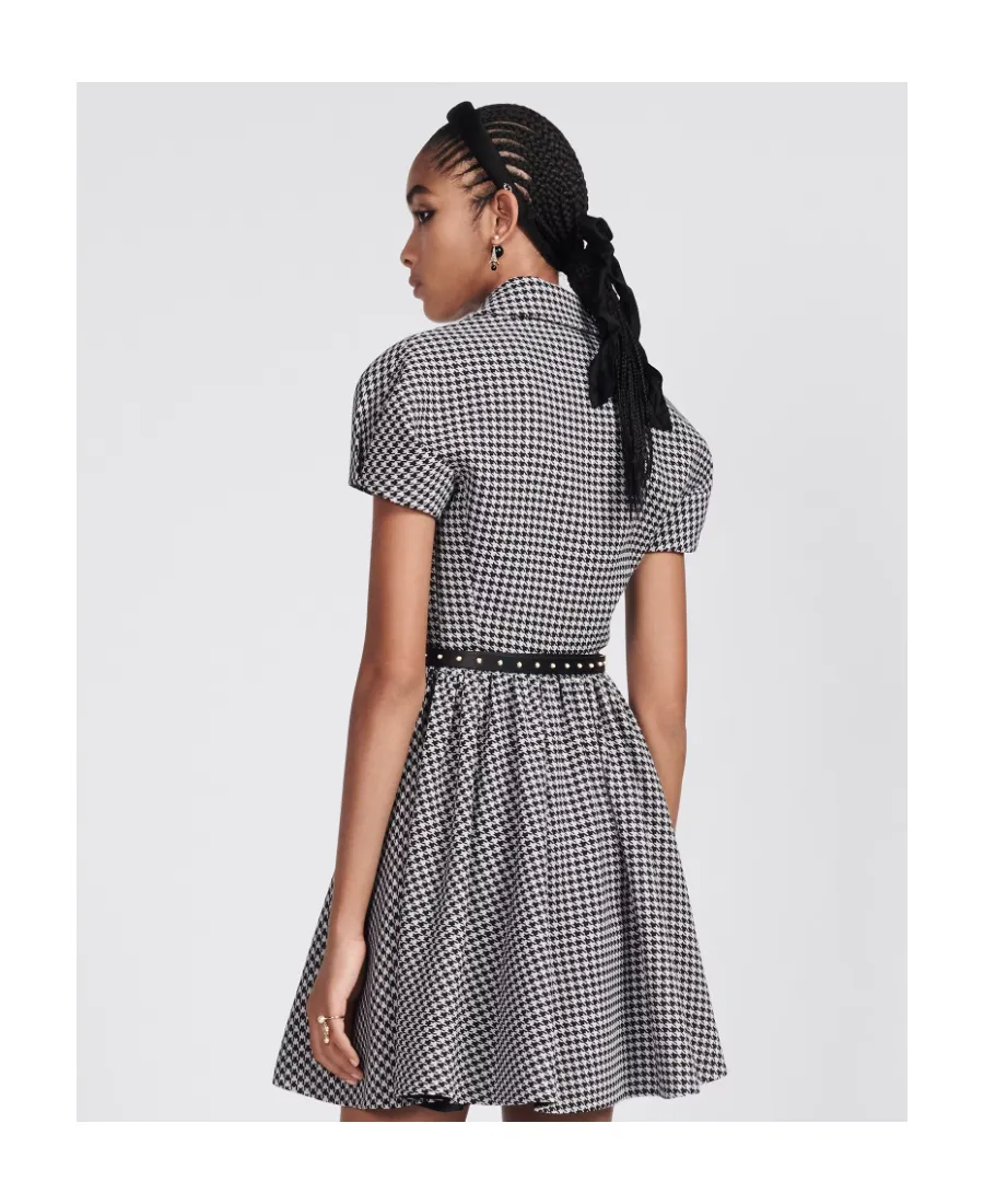 Flared Dress With Puff Sleeves
