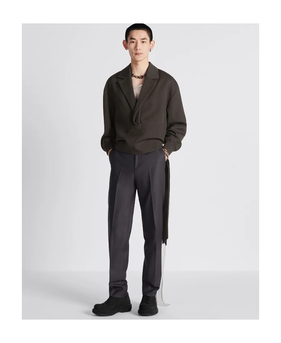 Button Detailed Straight-Leg Trousers