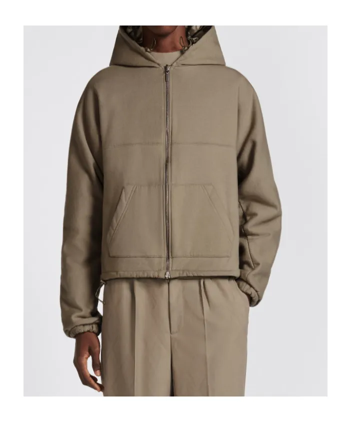 Logo Embroidered Zip-Up Jacket