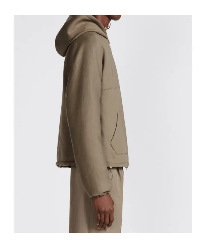 Logo Embroidered Zip-Up Jacket
