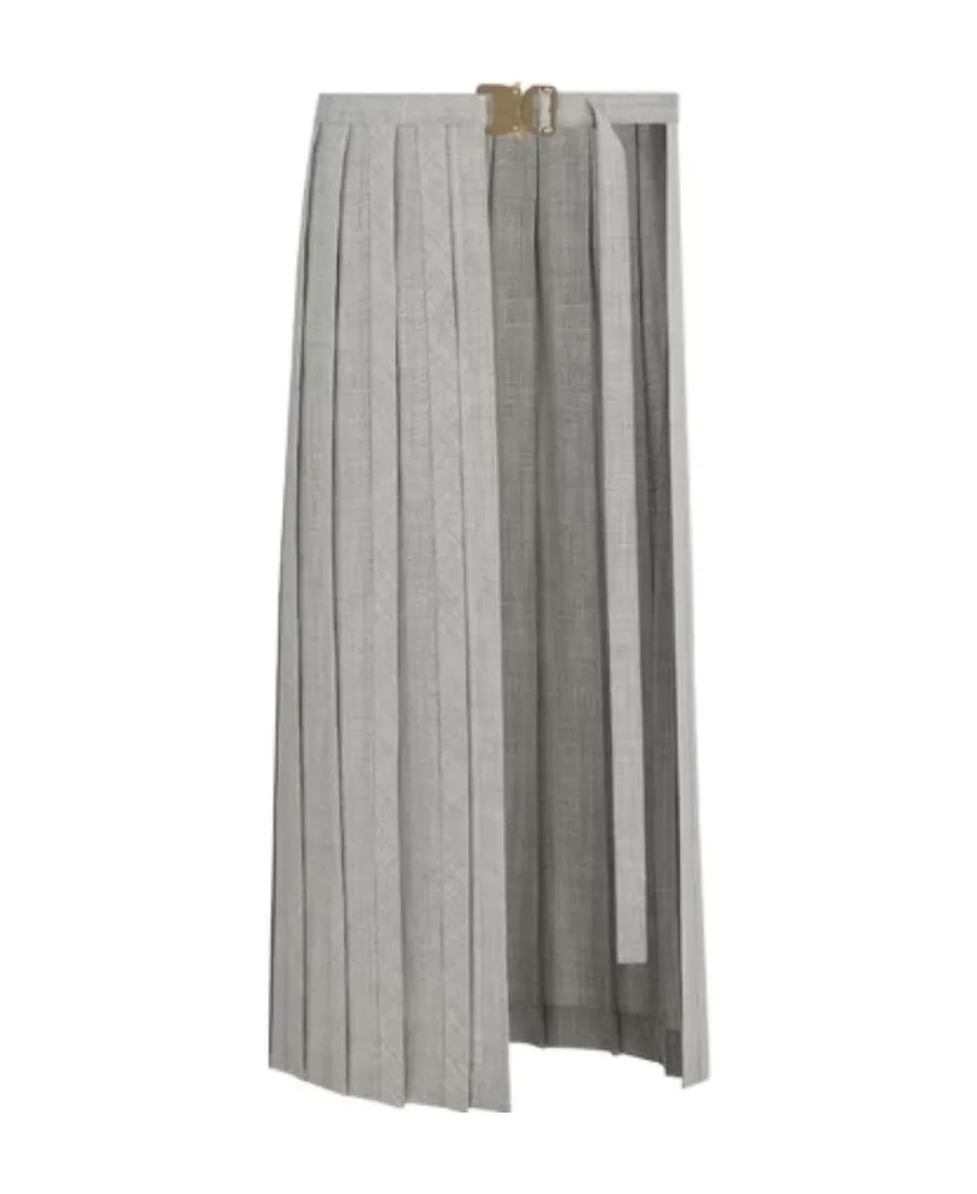 Belted Pleated Skirt