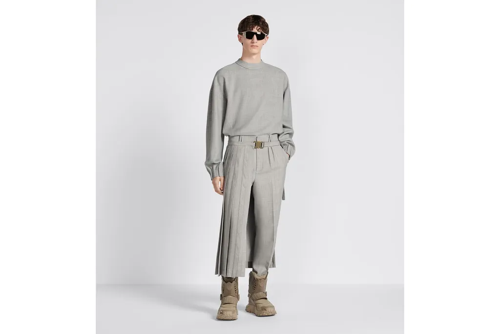Belted Pleated Skirt