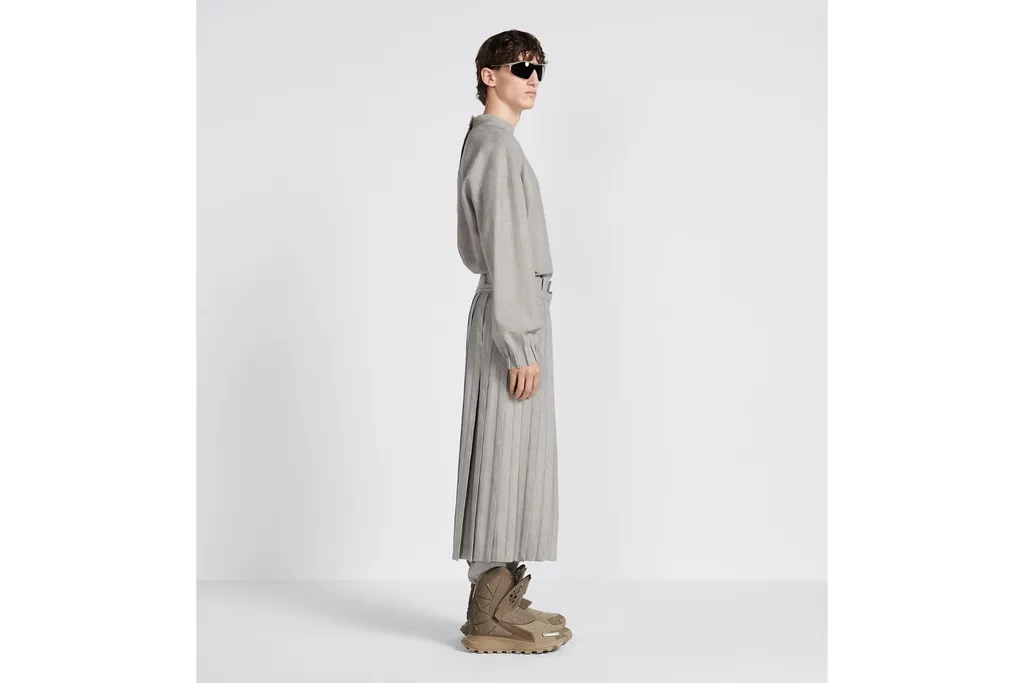 Belted Pleated Skirt
