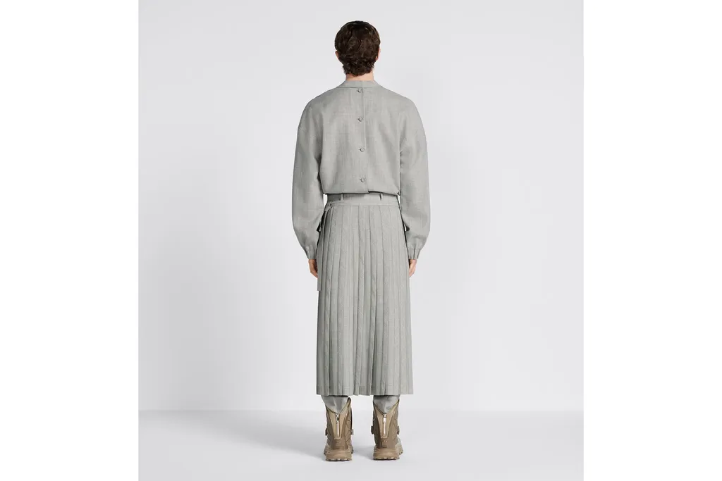 Belted Pleated Skirt