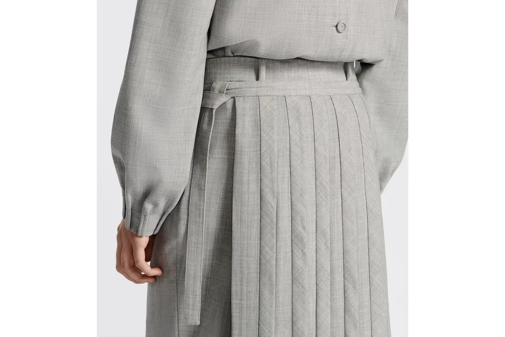 Belted Pleated Skirt