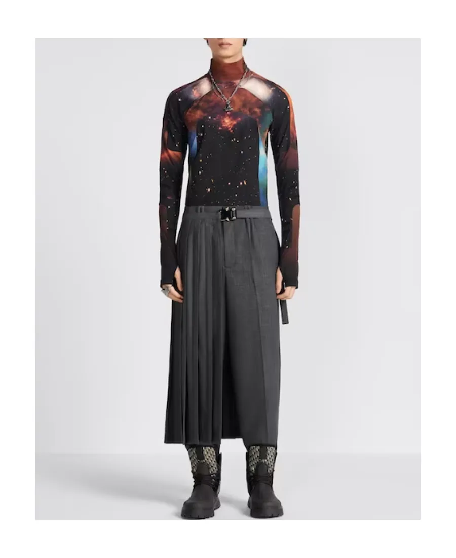 Belted Pleated Skirt