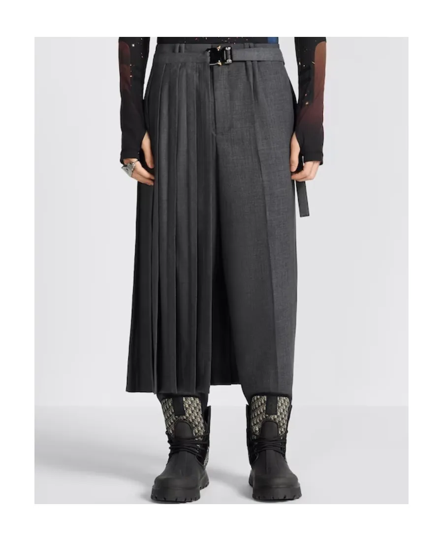 Belted Pleated Skirt