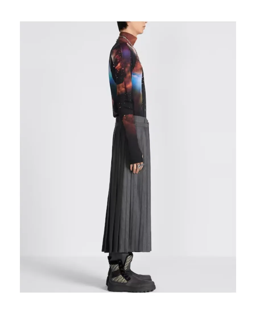 Belted Pleated Skirt