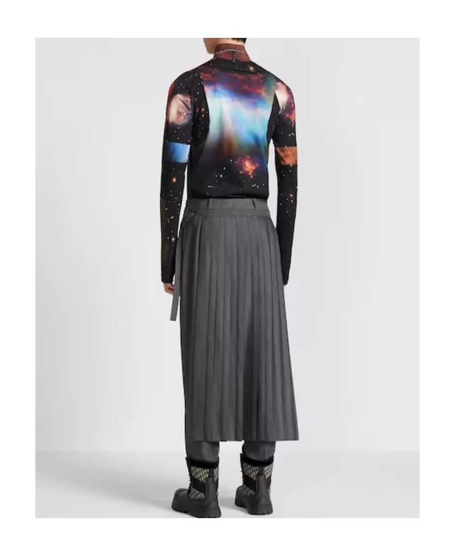 Belted Pleated Skirt