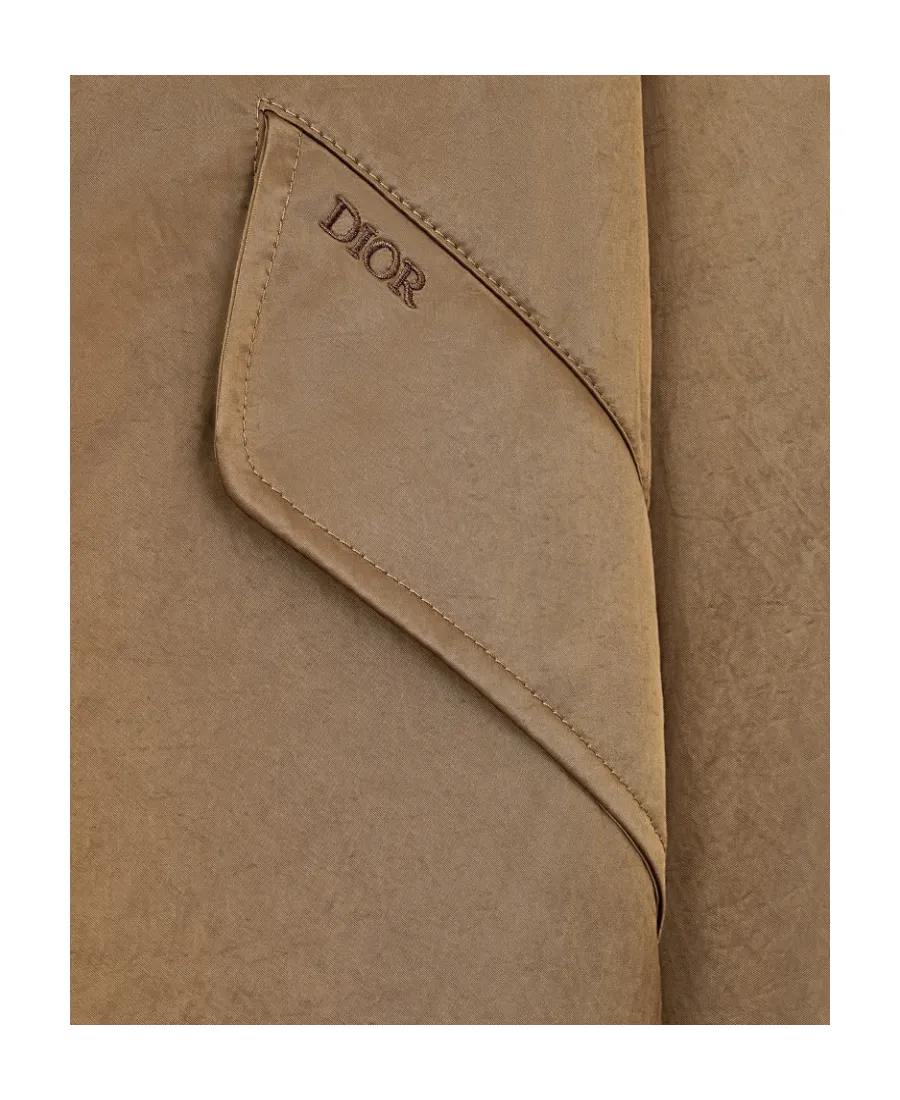 Logo Embroidered High Neck Coat