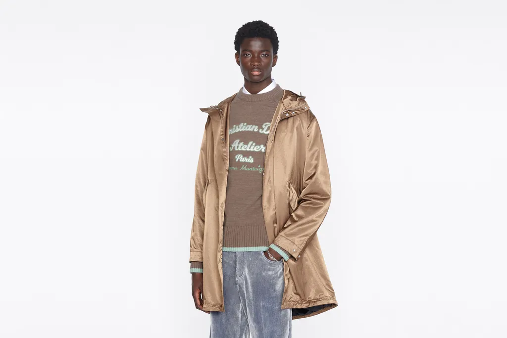 Logo Embroidered High Neck Coat