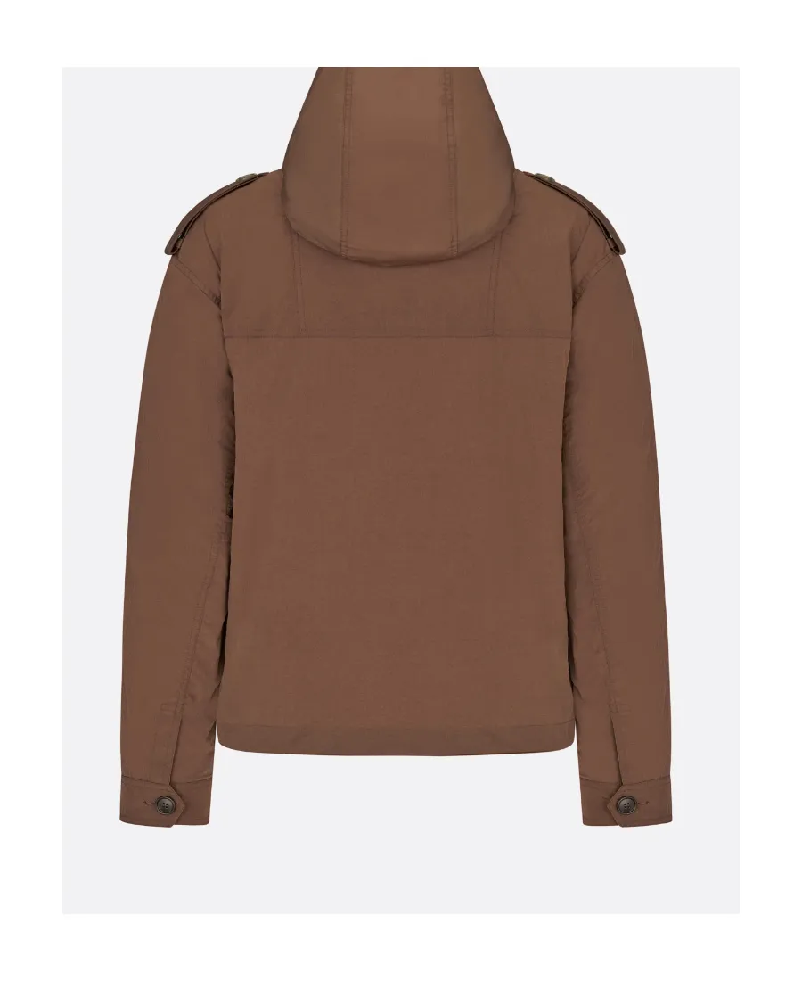 Button Placket Hooded Anorak