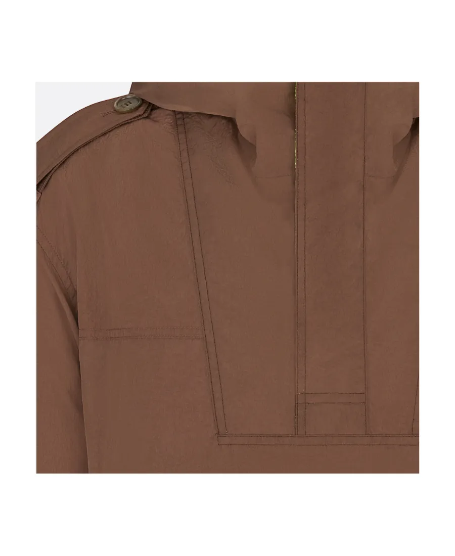 Button Placket Hooded Anorak
