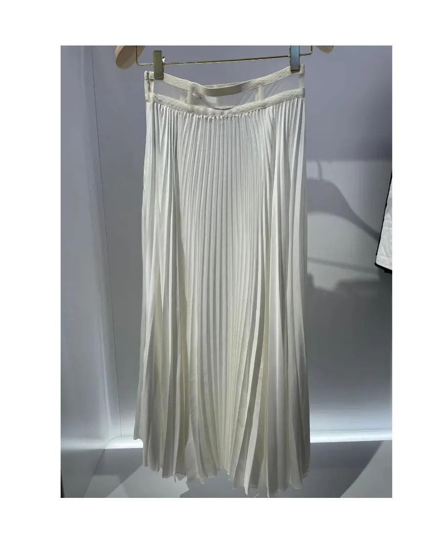 Pleated High Waist Midi Skirt