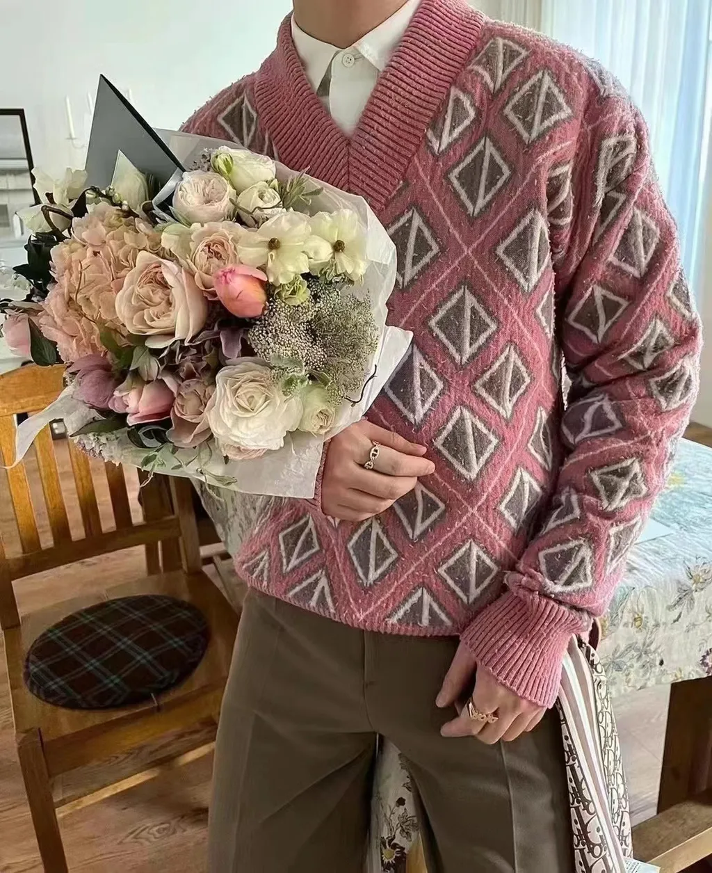 Cd Diamond Motif Jumper