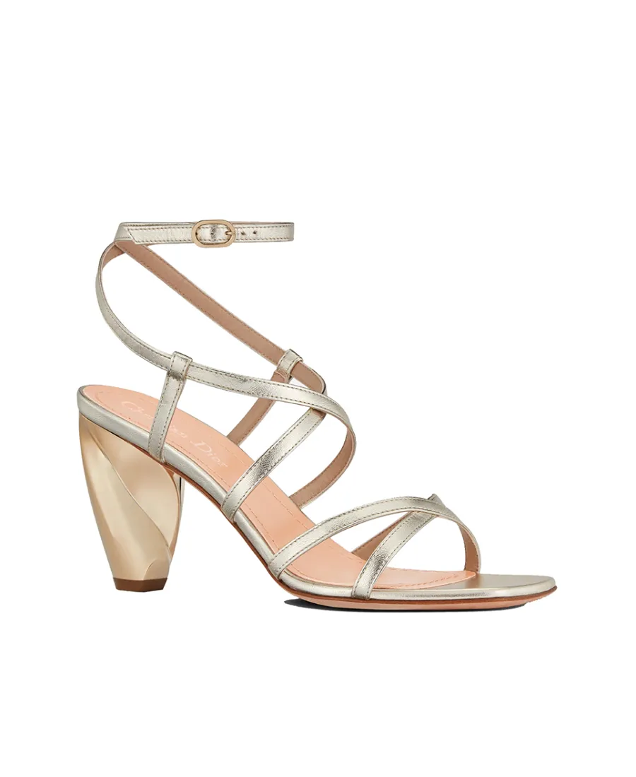 Laminated Leather High-Heeled Sandals