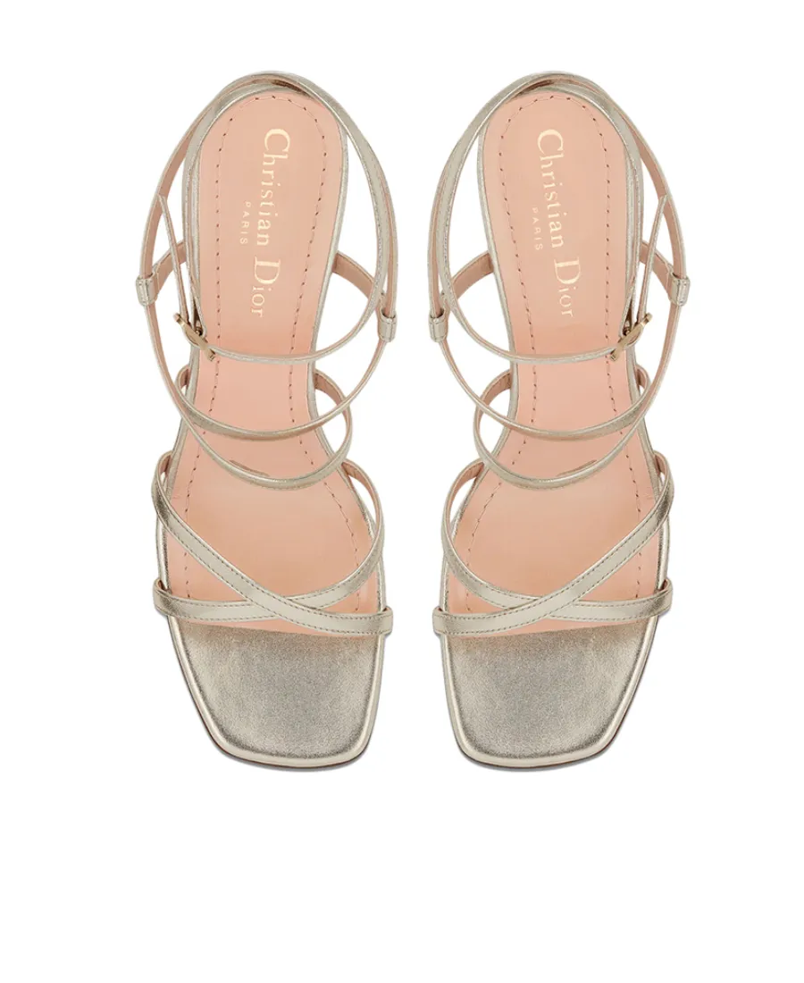 Laminated Leather High-Heeled Sandals