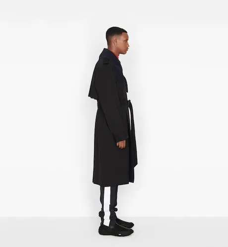 Black Double-Breasted Windbreaker