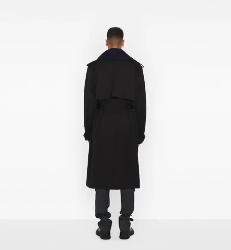 Black Double-Breasted Windbreaker