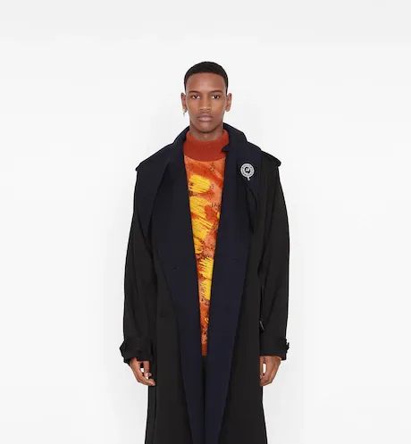 Black Double-Breasted Windbreaker
