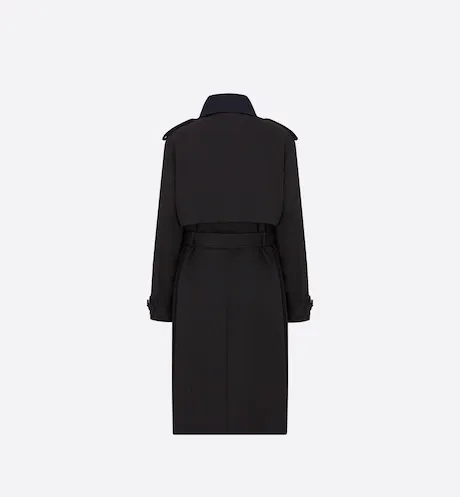 Black Double-Breasted Windbreaker
