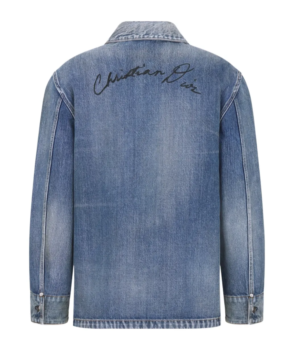 Collared Button-Up Denim Jacket