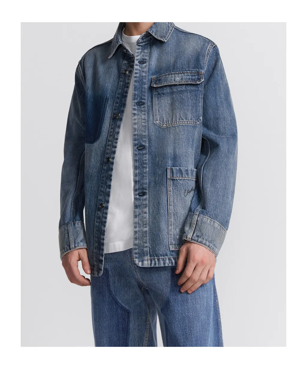 Collared Button-Up Denim Jacket