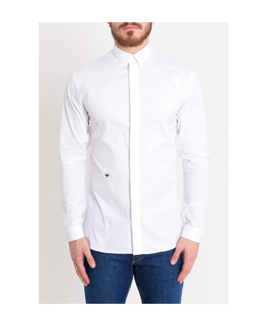 Bee Embroidered Long-Sleeved Shirt