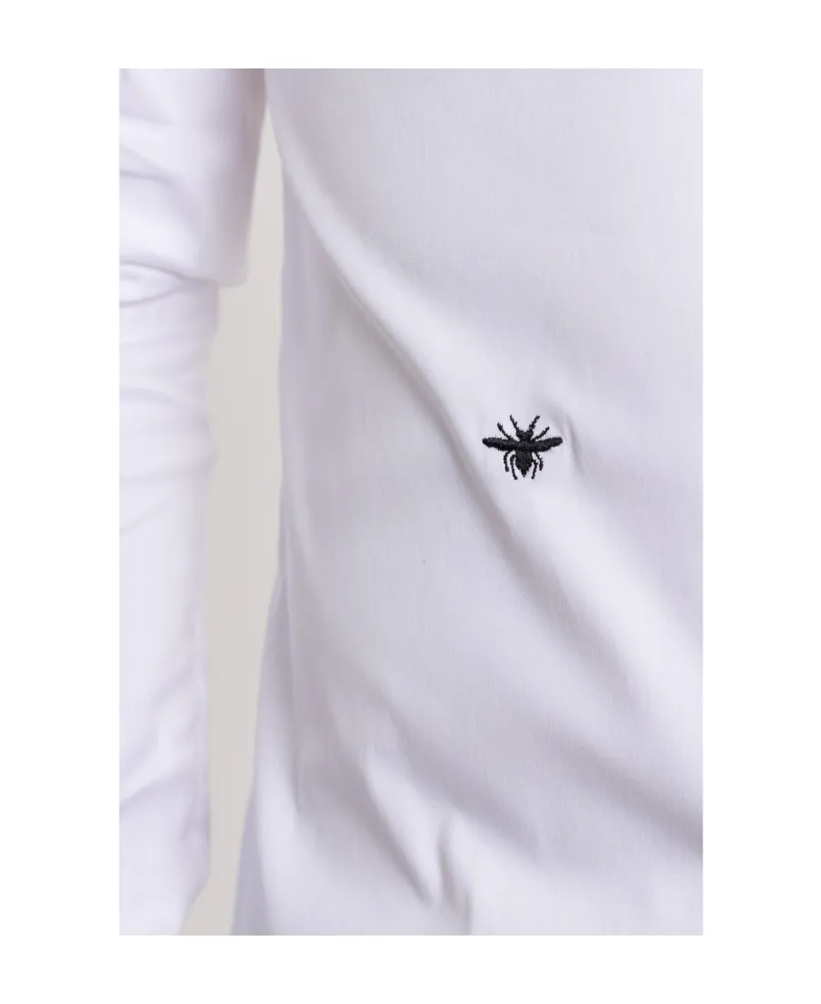 Bee Embroidered Long-Sleeved Shirt