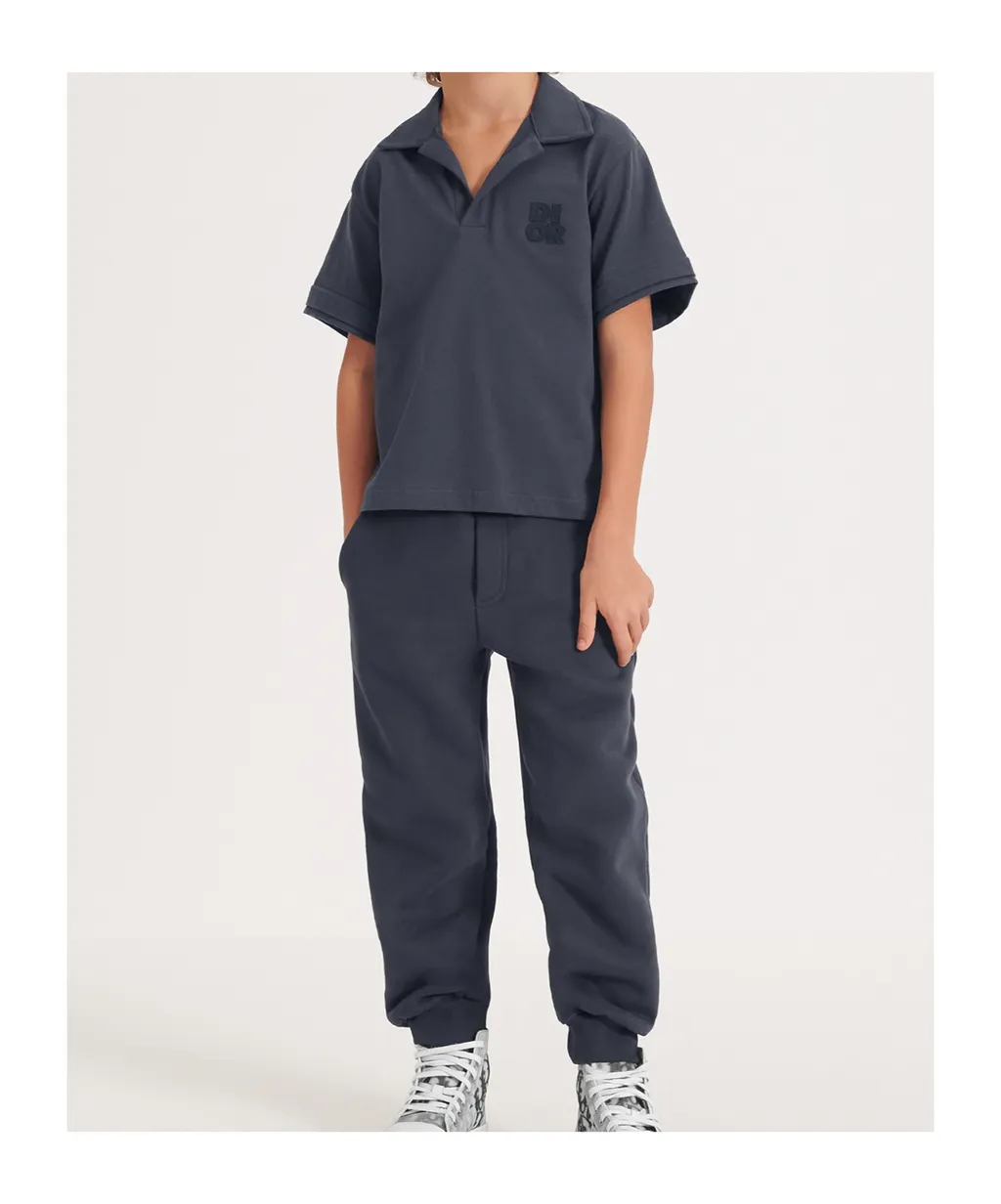 Baby Dior Logo Detailed Short-Sleeved Polo Shirt
