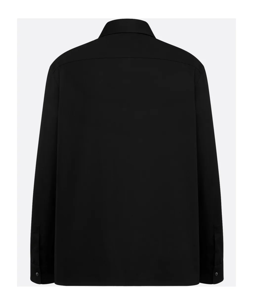 Zipped Shirt With Cd Icon Embroidery