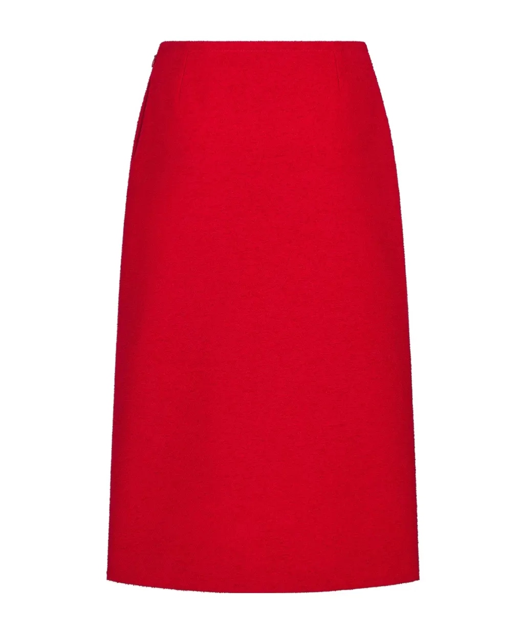 Mid-Length Straight-Cut Skirt