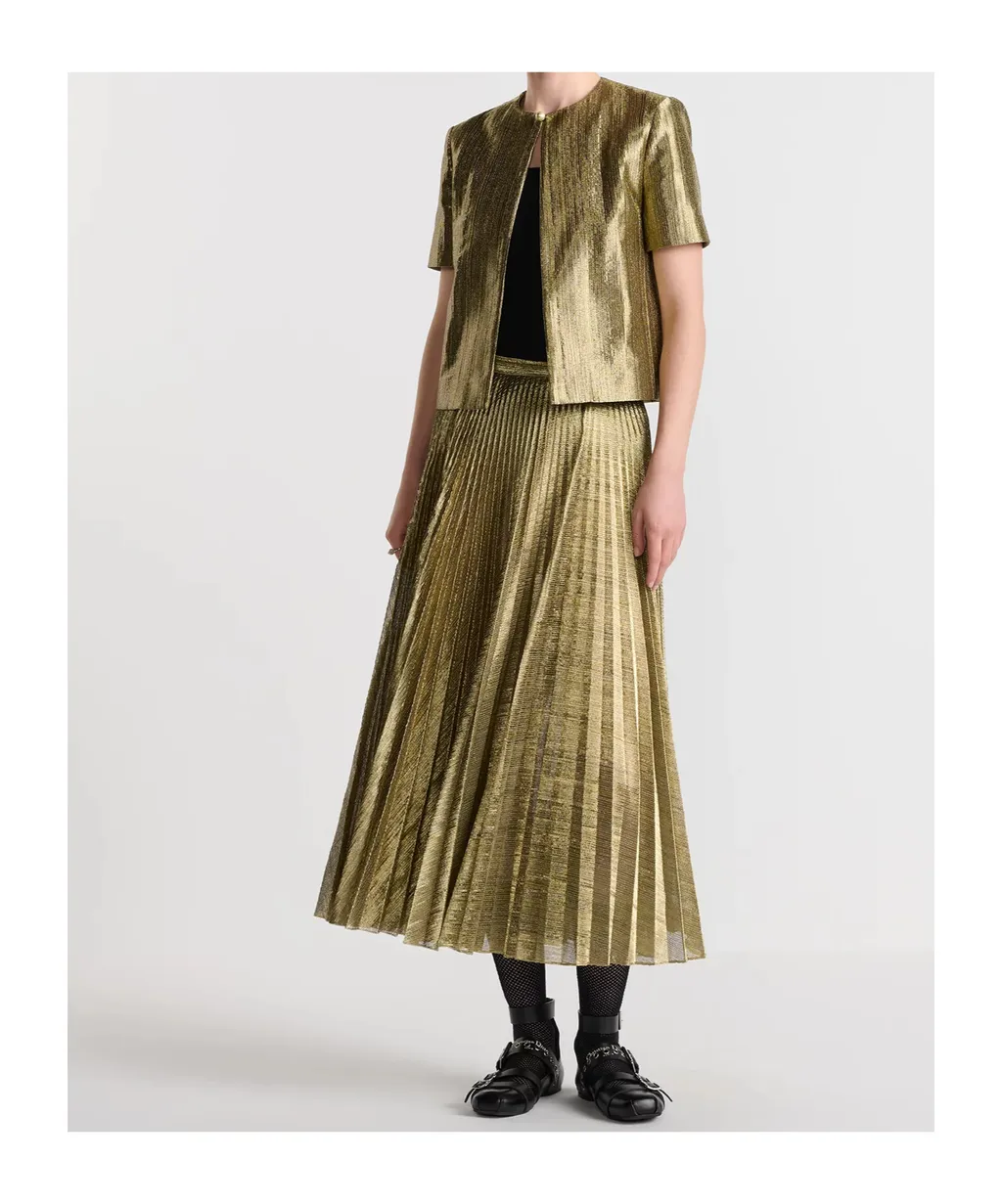 Or Mid-Length Pleated Skirt