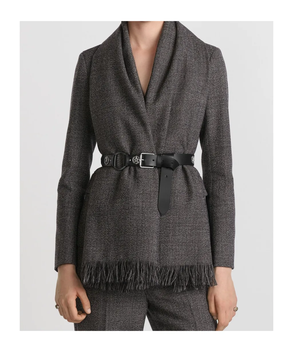 Belted Jacket With Removable Scarf
