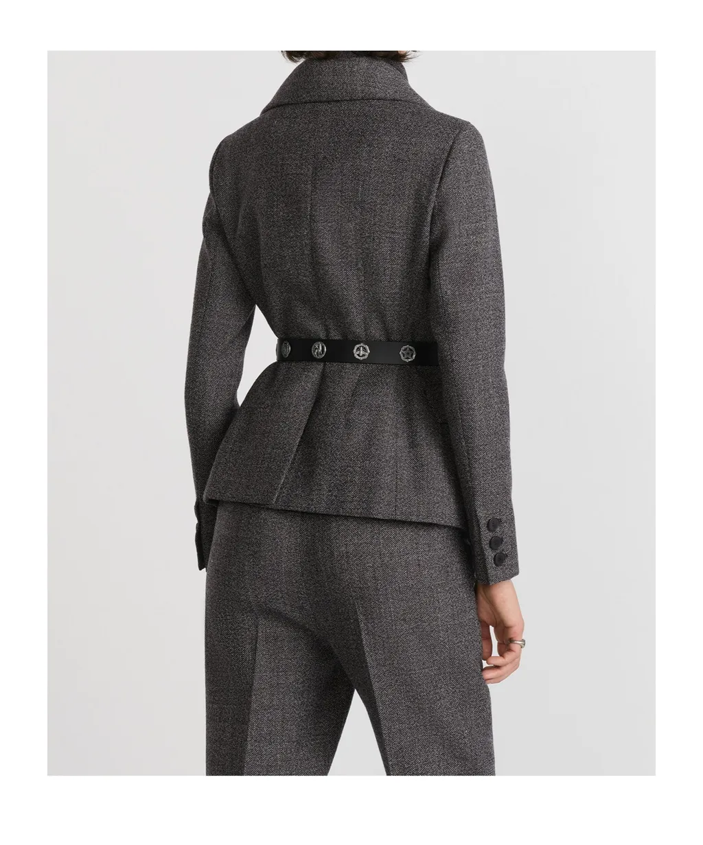 Belted Jacket With Removable Scarf