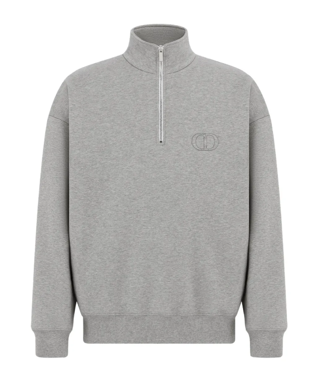High Neck Zip Detailed Sweatshirt