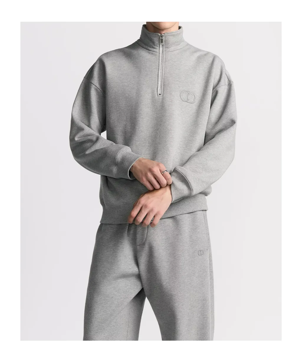 High Neck Zip Detailed Sweatshirt