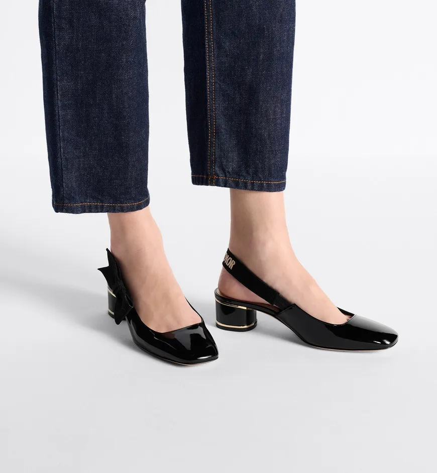 Bow Detailed Slingback Pumps