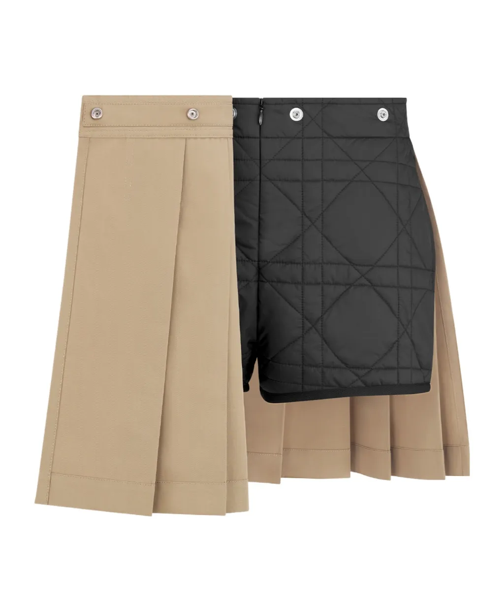 Pleated Wrap Mini Skirt