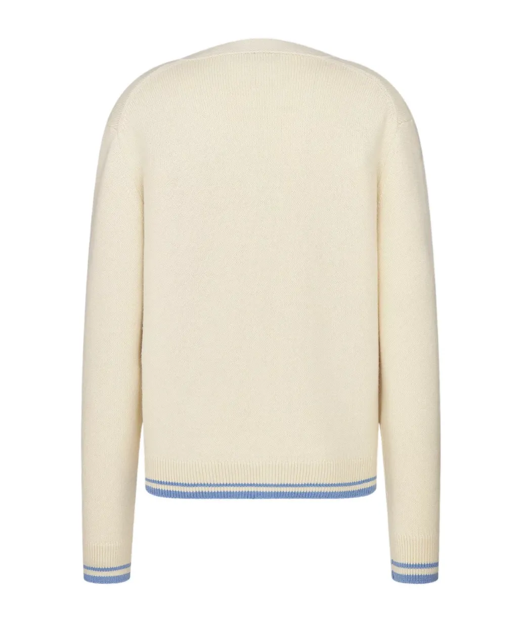 Logo Embroidered Button-Up Cardigan